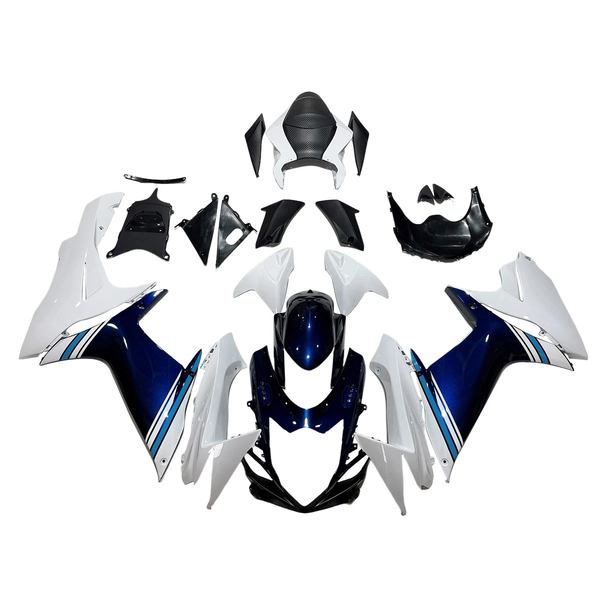 US STOCK NT Aftermarket Injection ABS Plastic Fairing Fit for GSXR 600/750 2011-2024 White Dark Blue N101 Available in CA