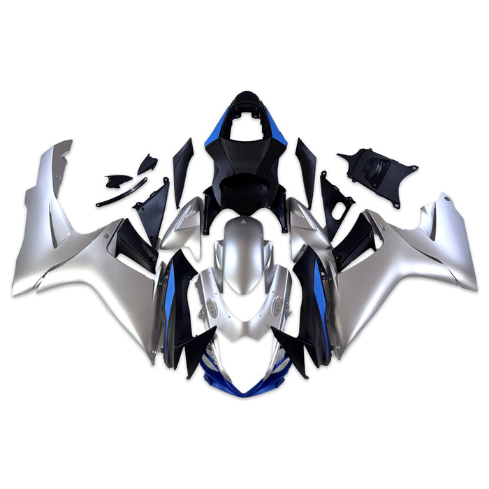 NT Aftermarket Injection ABS Plastic Fairing Fit for GSXR 600/750 2011-2024 Matte Silver Blue N106