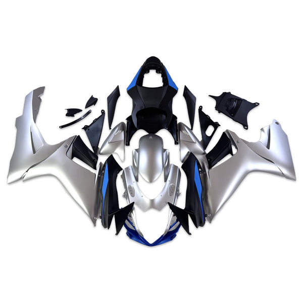 NT Aftermarket Injection ABS Plastic Fairing Fit for GSXR 600/750 2011-2024 Matte Silver Blue N106