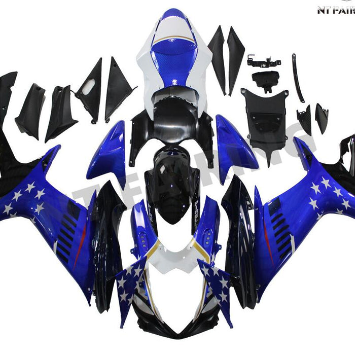 US STOCK NT Aftermarket Injection ABS Plastic Fairing Fit for GSXR 600/750 2011-2024 Blue Black N051 Available in CA