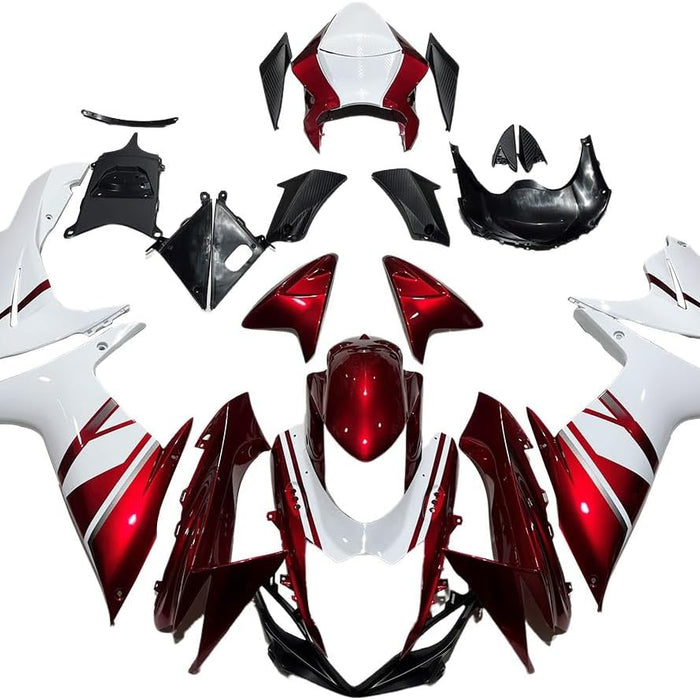 US STOCK NT Aftermarket Injection ABS Plastic Fairing Fit for GSXR 600/750 2011-2024 White Red N102 Available in CA