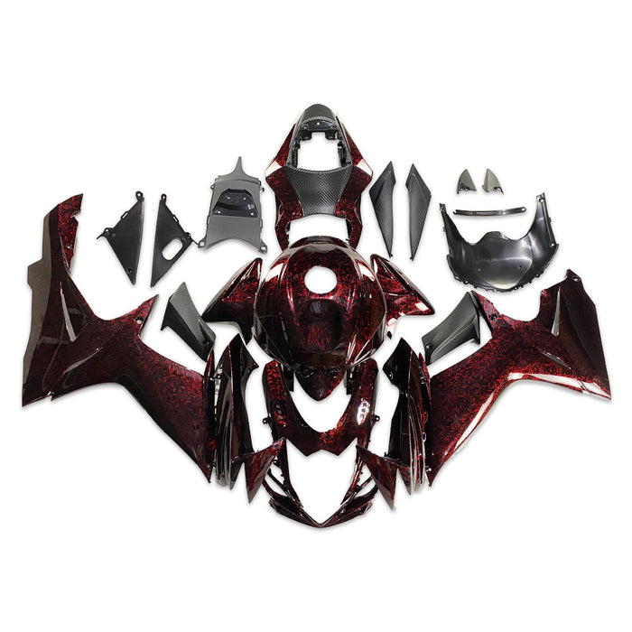 US STOCK NT Aftermarket Injection ABS Plastic Fairing Fit for GSXR 600/750 2011-2024 Red Forged Carbon Fiber Look S06 Available in CA
