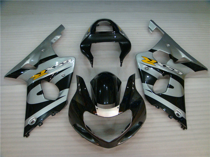 NT Aftermarket Injection ABS Plastic Fairing Fit for GSXR 1000 2000-2002 Silver Black N001