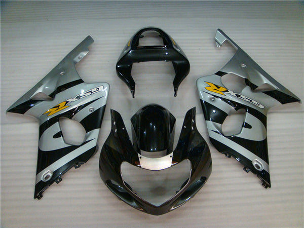 NT Aftermarket Injection ABS Plastic Fairing Fit for GSXR 1000 2000-2002 Silver Black N001