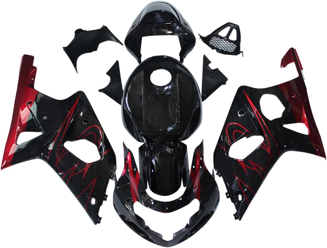 NT Fairing Fit for Suzuki 2000-2002 GSXR 1000 U029- Black Red | ABS Injection, US Stock