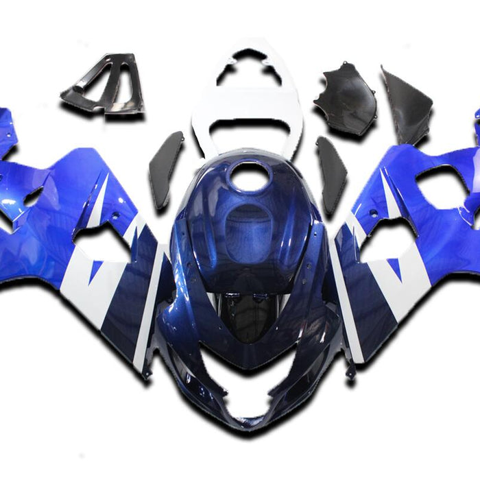 US STOCK NT Aftermarket Injection ABS Plastic Fairing Fit for GSXR 600/750 2004-2005 Blue White N096 Available in TX