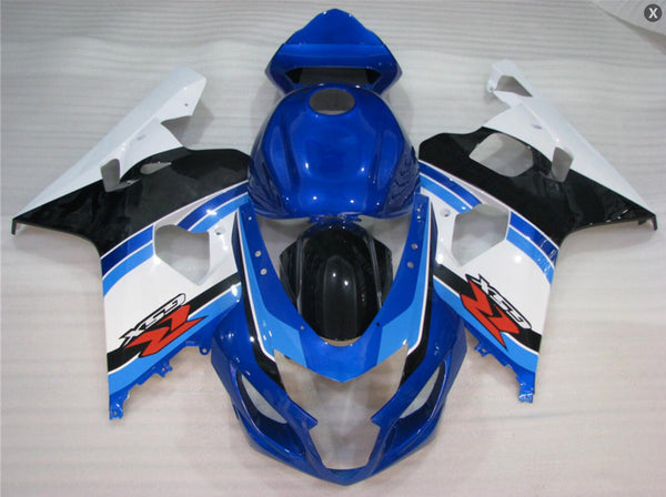 US STOCK NT Aftermarket Injection ABS Plastic Fairing Fit for GSXR 600/750 2004-2005 Blue Black White N020 Available in CA