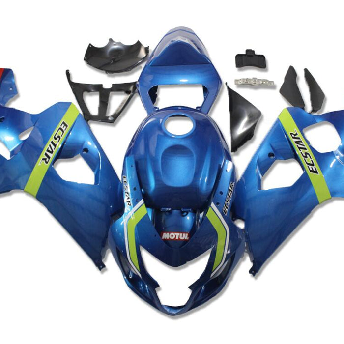 US STOCK NT Aftermarket Injection ABS Plastic Fairing Fit for GSXR 600/750 2004-2005 Blue N095 Available in CA