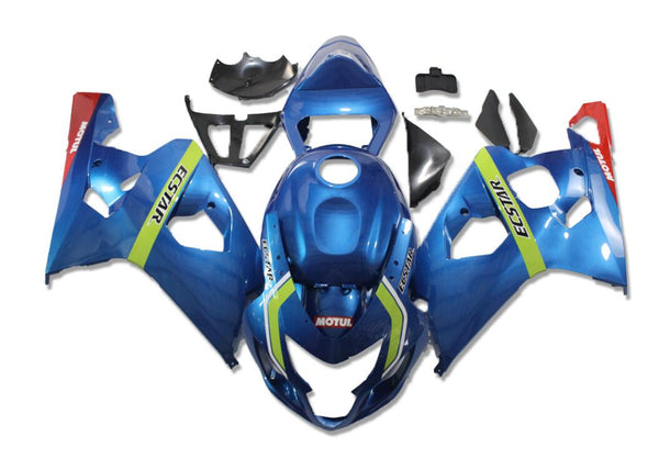 US STOCK NT Aftermarket Injection ABS Plastic Fairing Fit for GSXR 600/750 2004-2005 Blue N095 Available in CA