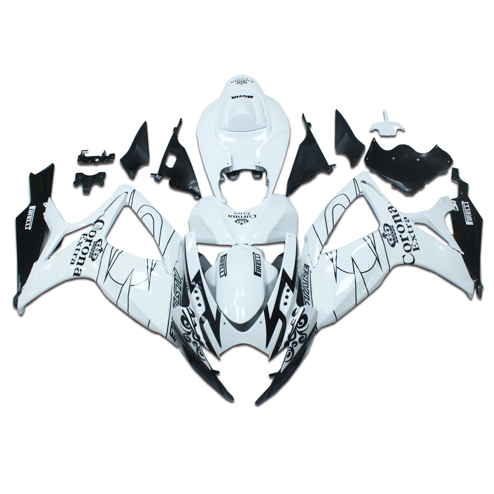 NT Fairing Fit for Suzuki 2006-2007 GSXR600/750 N014- White Black | ABS Injection