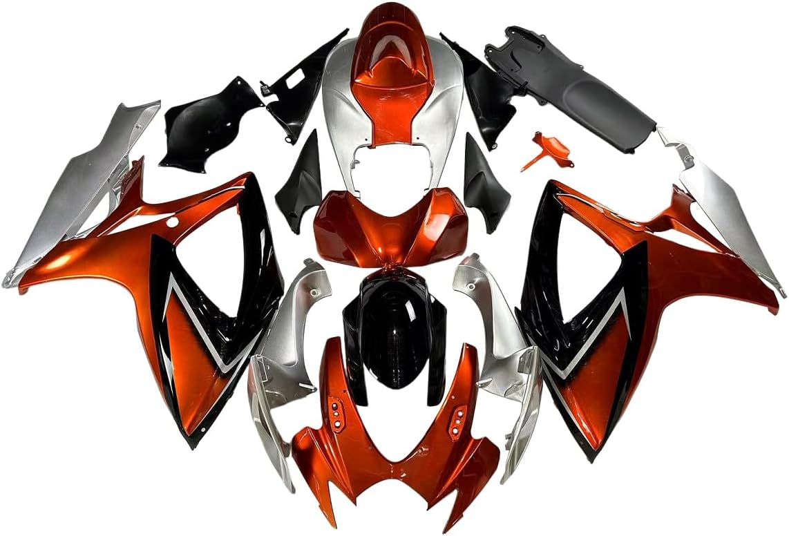 NT Fairing Fit for Suzuki 2006-2007 GSXR600/750 N148- Orange Silver Black | ABS Injection