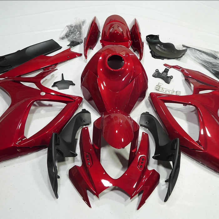 NT Aftermarket Injection ABS Plastic Fairing Kit Fit for GSXR 600/750 2006 2007 Candy Red T132