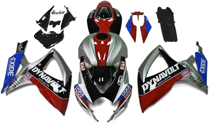 NT Aftermarket Injection ABS Plastic Fairing Kit Fit for GSXR 600/750 2006 2007 Silver Red Black T149