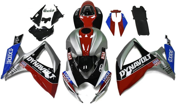 NT Aftermarket Injection ABS Plastic Fairing Kit Fit for GSXR 600/750 2006 2007 Silver Red Black T149