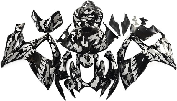 NT Aftermarket Injection ABS Plastic Fairing Kit Fit for GSXR 600/750 2006 2007 Black Gray White Shark Camo T154
