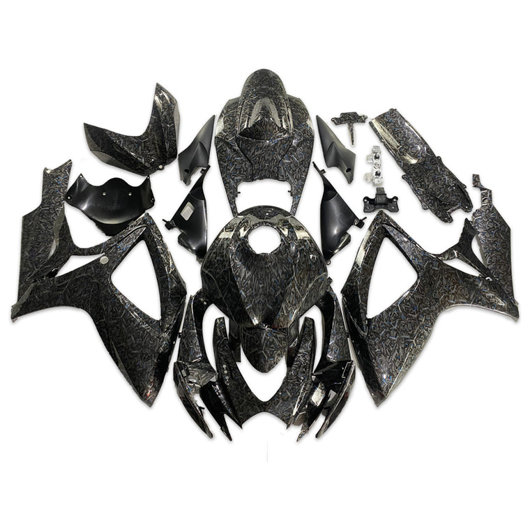 NT Fairing Fit for Suzuki 2006-2007 GSXR600/750 SU05- Black Blue Forged Carbon Fiber Look | ABS Injection