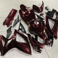 US STOCK NT Aftermarket Injection ABS Plastic Fairing Kit Fit for GSXR 600/750 2006 2007 Red Forged Carbon Fiber Look SU06 Available in CA