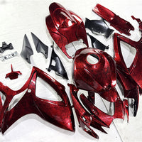 NT Aftermarket Injection ABS Plastic Fairing Kit Fit for GSXR 600/750 2006 2007 Red Ice Crack Forged Carbon Fiber Look SU11