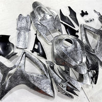 NT Aftermarket Injection ABS Plastic Fairing Kit Fit for GSXR 600/750 2006 2007 Black Ice Crack Forged Carbon Fiber Look SU12