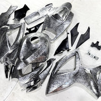 NT Aftermarket Injection ABS Plastic Fairing Kit Fit for GSXR 600/750 2006 2007 Black Ice Crack Forged Carbon Fiber Look SU12