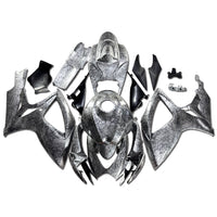 NT Aftermarket Injection ABS Plastic Fairing Kit Fit for GSXR 600/750 2006 2007 Black Ice Crack Forged Carbon Fiber Look SU12