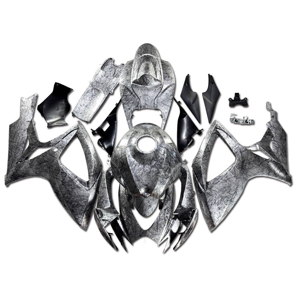 NT Fairing Fit for Suzuki 2006-2007 GSXR600/750 SU12- Black Ice Crack Forged Carbon Fiber Look | ABS Injection