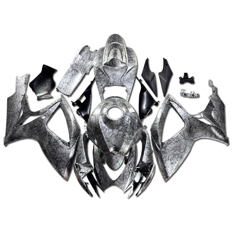 NT Fairing Fit for Suzuki 2006-2007 GSXR600/750 SU12- Black Ice Crack Forged Carbon Fiber Look | ABS Injection