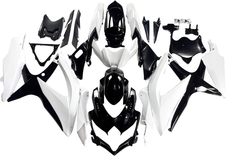 NT Fairing Fit for Suzuki 2008-2010 GSXR600/750 N111- White Black | ABS Injection, US Stock