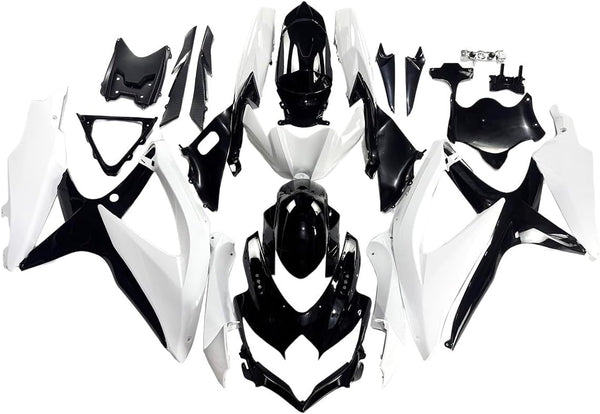 US STOCK NT Aftermarket Injection ABS Plastic Fairing Fit for GSXR 600/750 2008-2010 White Black N111 Available in CA