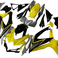 US STOCK NT Aftermarket Injection ABS Plastic Fairing Fit for GSXR 600/750 2008-2010 Yellow Silver Black N115 Available in CA