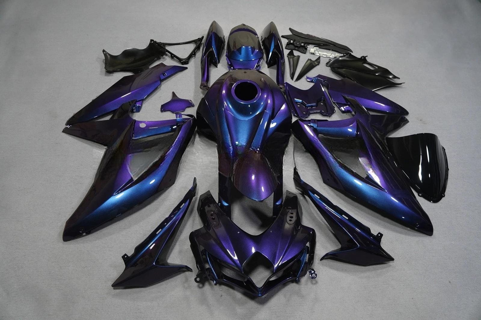 US STOCK NT Aftermarket Injection ABS Plastic Fairing Fit for GSXR 600/750 2008-2010 Purple Blue Chameleon U102 Available in CA