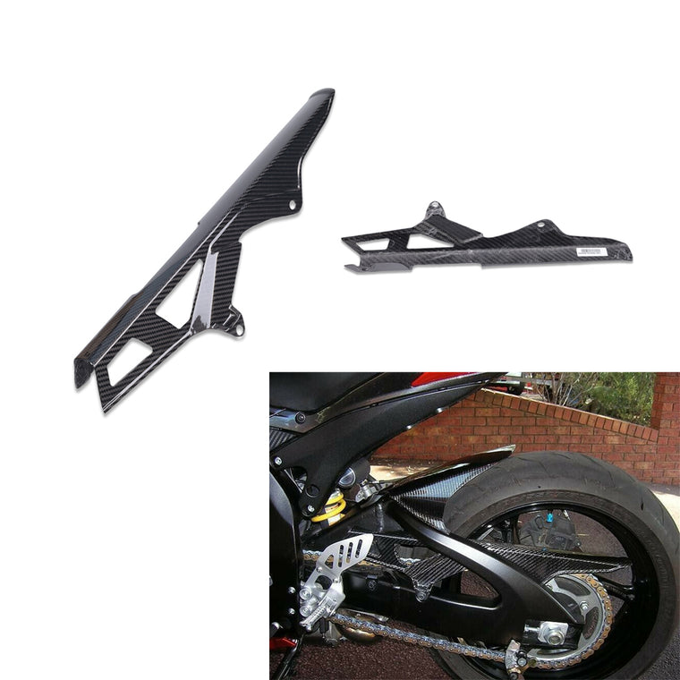 NT FAIRING Real 3K Carbon Fiber Chain Guard Fairing Cover Fender for Suzuki 2006-2010 GSXR 600/750, Glossy 2x2 Twill Weave