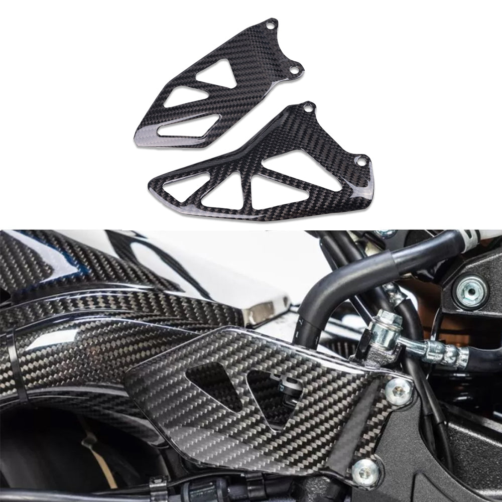 NT FAIRING Real 3K Carbon Fiber Heel Plates Guard for Suzuki 2017-2026 GSXR 1000, Glossy 2x2 Twill Weave