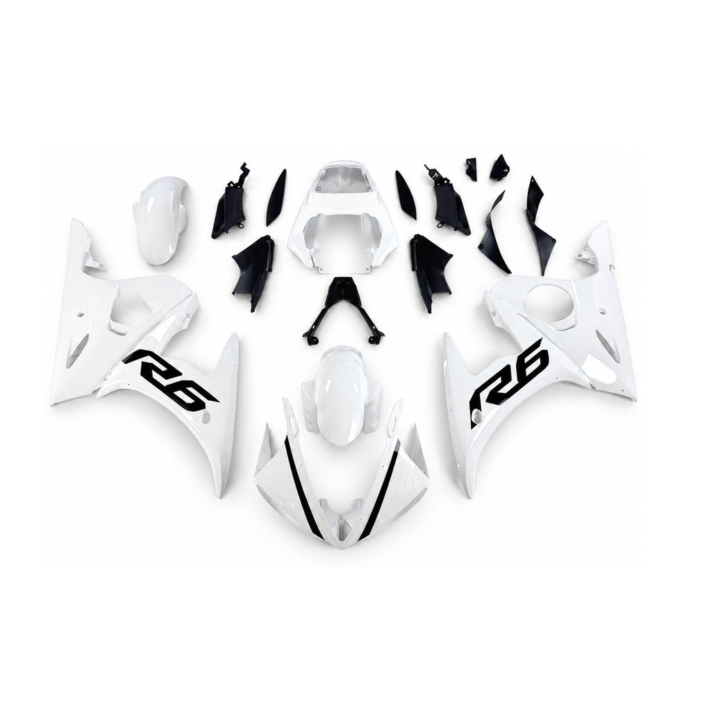 NT Fairing Fit for Yamaha 2003-2009 YZF-R6/YZF-R6S N085- White Black Blue | ABS Injection - 1