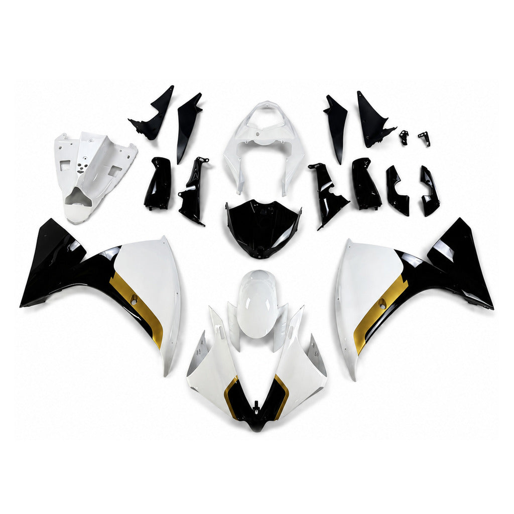 NT Fairing Fit for Yamaha 2012-2014 YZF-R1 N040- White Black Gold | ABS Injection - 1