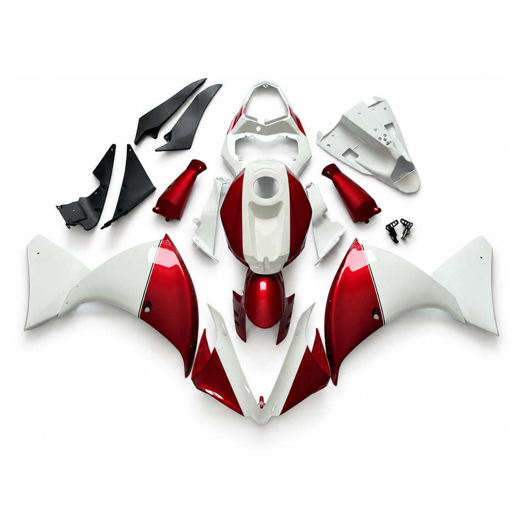 NT Fairing Fit for Yamaha 2012-2014 YZF-R1 S042- Burgundy White | ABS Injection - 1