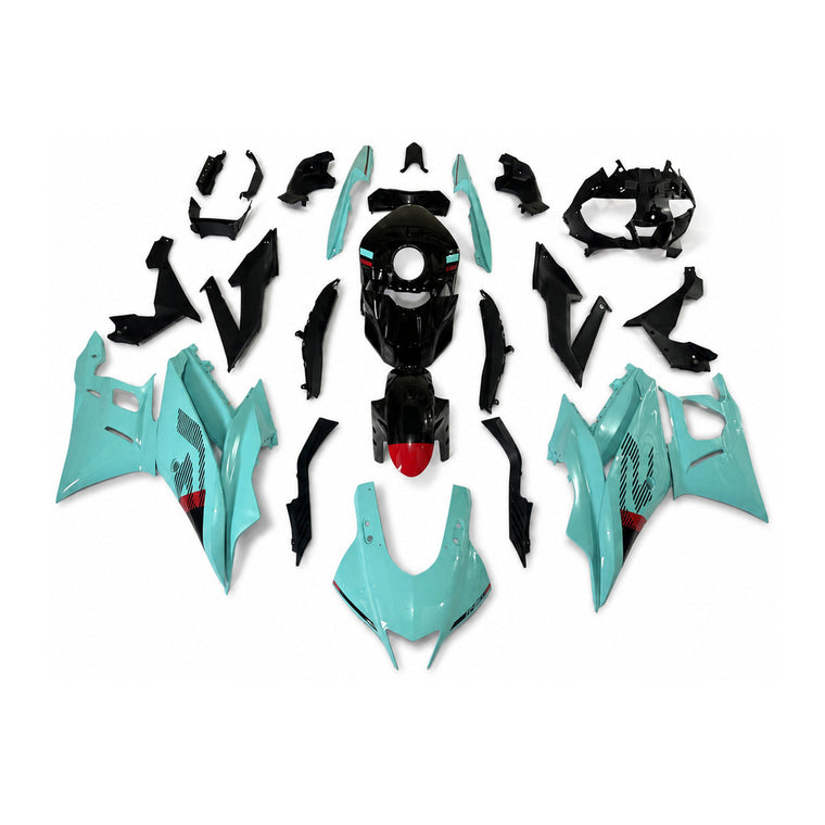 NT Fairing Fit for Yamaha 2025-2026 YZF-R25/YZF-R3 N005- Turquoise Black White | ABS Injection, US Stock