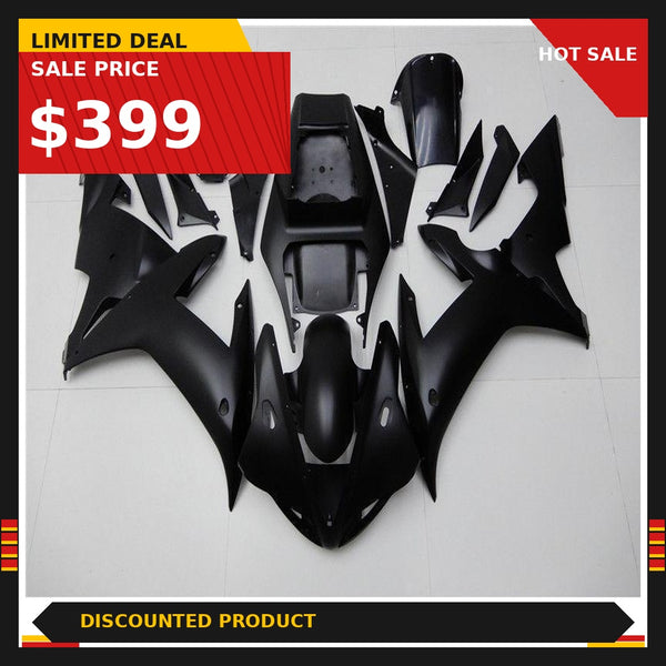 US STOCK NT Aftermarket Injection ABS Plastic Fairing Fit for YZF R1 2002-2003 Black N022 Available in CA