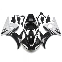 NT Aftermarket Injection ABS Plastic Fairing Fit for 2003-2005 YZF R6 & 06-09 R6S White Black N071