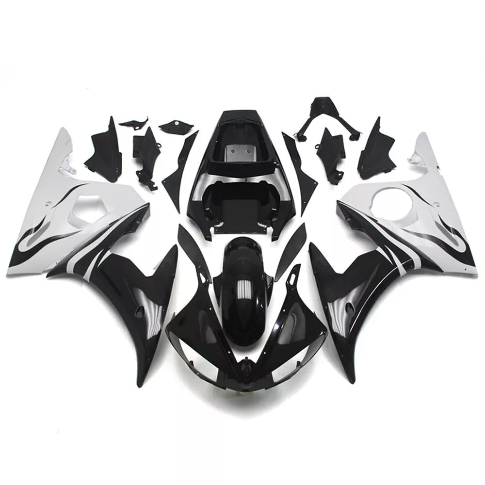 NT Fairing Fit for Yamaha 2003-2009 YZF-R6/YZF-R6S N071- White Black | ABS Injection