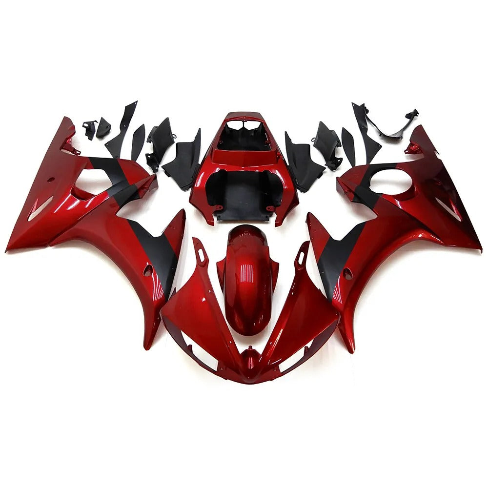 NT Fairing Fit for Yamaha 2003-2009 YZF-R6/YZF-R6S N072- Red Matte Black | ABS Injection