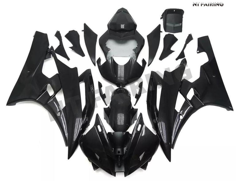 US STOCK NT Aftermarket Injection ABS Plastic Fairing Fit for YZF R6 2006-2007 Glossy Black N077 Available in CA