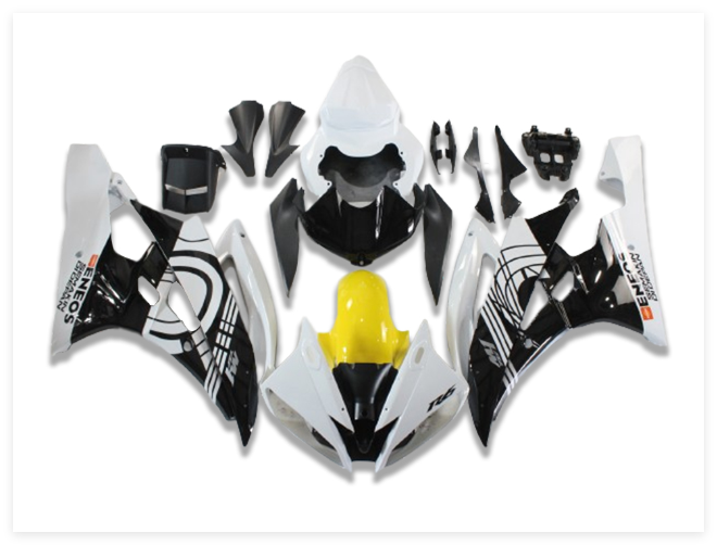 NT Fairing Fit for Yamaha 2006-2007 YZF-R6 N128- White Black Yellow | ABS Injection