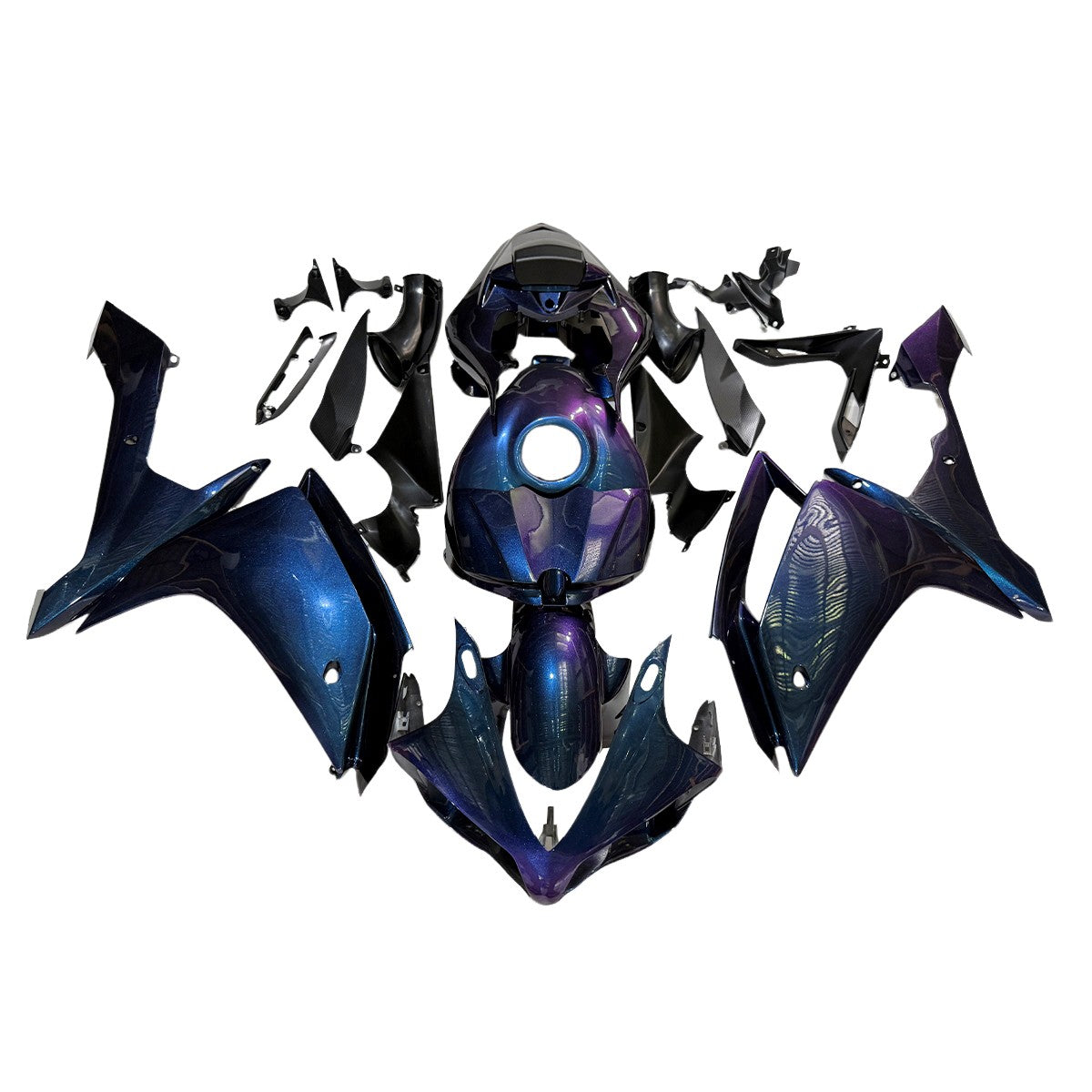 US STOCK NT Aftermarket Injection ABS Plastic Fairing Fit for YZF R1 2007-2008 Chameleon Blue Purple N079 Available in CA