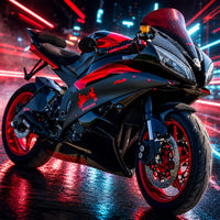 NT Aftermarket Injection ABS Plastic Fairing Fit for YZF R6 2008-2016 Black Red M01