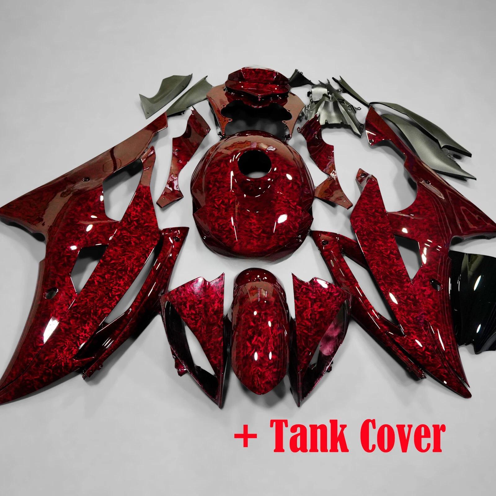 NT Fairing Fit for Yamaha 2008-2016 YZF-R6 SU08- Red Forged Carbon Fiber Look | ABS Injection