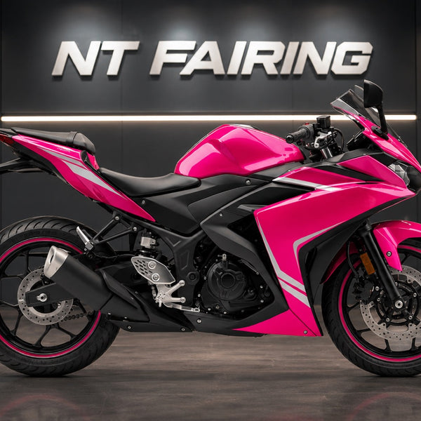 NT Aftermarket Injection ABS Plastic Fairing Fit for YZF R3 R25 2014-2018 Gloss Pink Black N035