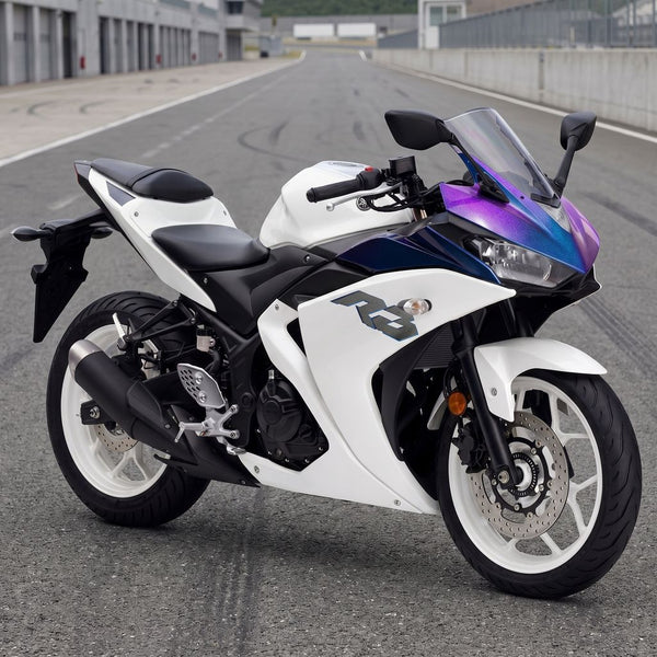 US STOCK NT Aftermarket Injection ABS Plastic Fairing Fit for Yamaha YZF R3 2014-2018 R25 2015-2017 White Blue Black N047 Available in CA