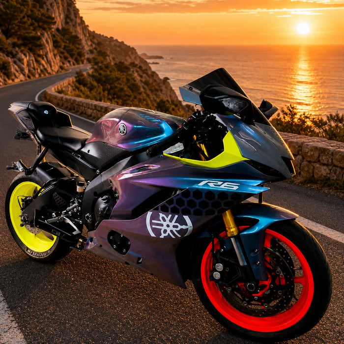 NT Aftermarket Injection ABS Plastic Fairing Fit for YZF R6 2017-2023 Chameleon Purple Blue Yellow M01