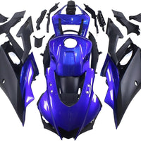 NT Aftermarket Injection ABS Plastic Fairing Fit for YZF R3 2019-2021 R25 Matte Black Blue N032